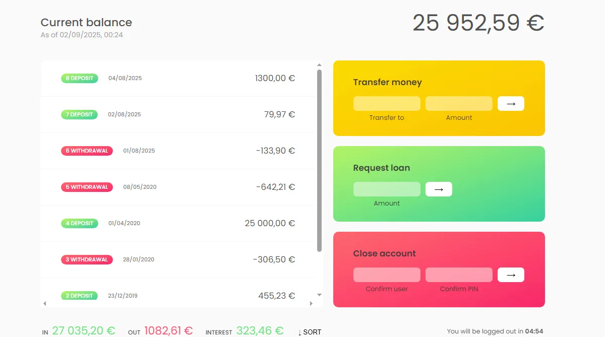 Minimalist Banking App