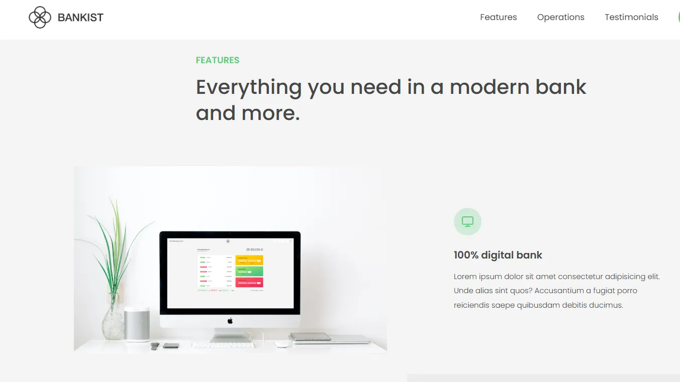 Minimalist Banking Site